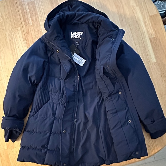 Lands End HyperDry 600 Fill Down Puffer Jacket Women’s Navy Sz Small 6-8 NWT - Picture 7 of 15